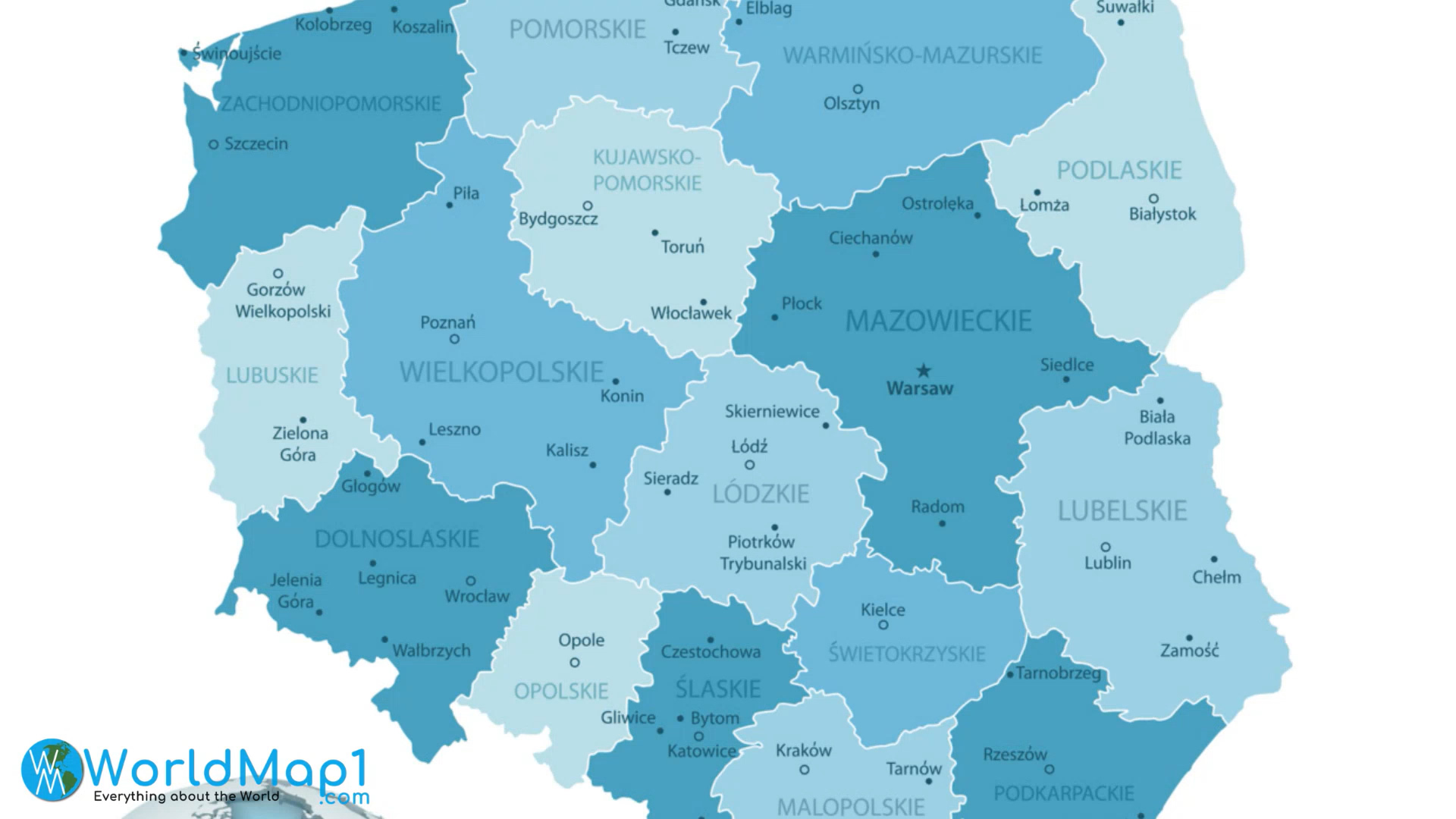 Poland Provinces Map